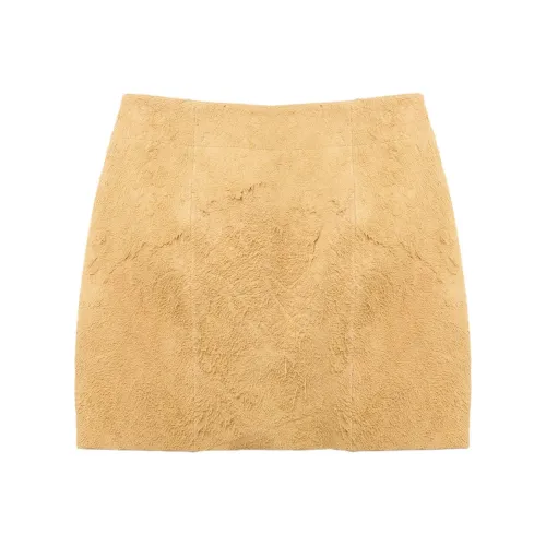 Alexander McQueen Кожаные короткие юбки Женские Песочный