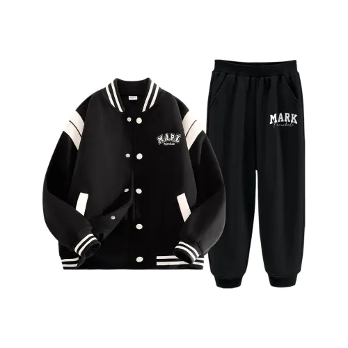 FAIRWHALE Повседневная спортивная одежда однотонная черная для детей