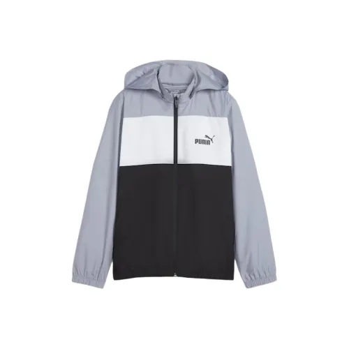 PUMA Детские софтшелл-куртки ESS+ Цвет Blocked Big Детский WINDBREAKER Черный Подростки