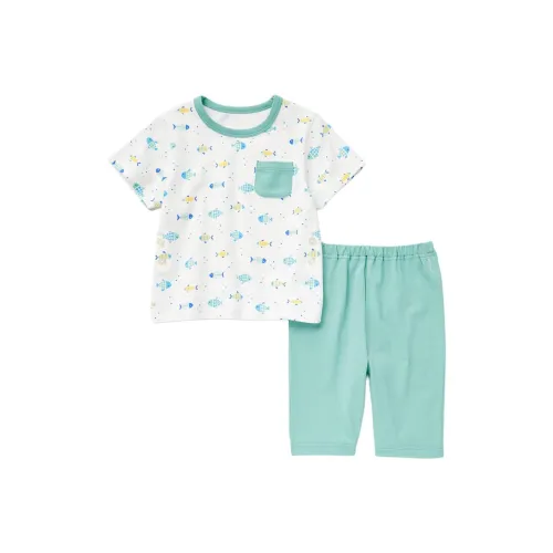 UNIQLO Пижамный комплект детский травяного зеленого цвета