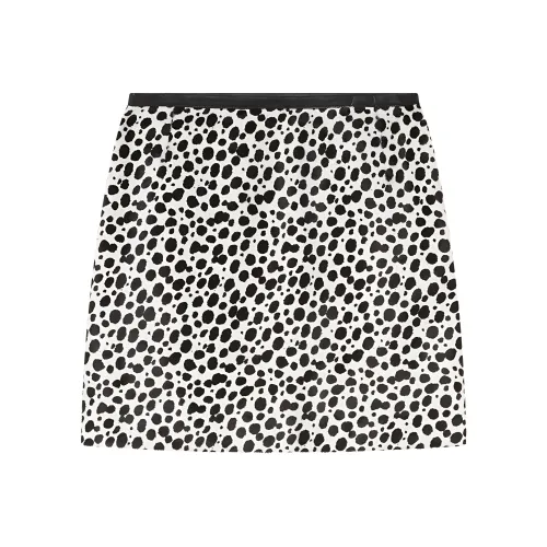 VERSACE FW24 Кожаные короткие юбки Женские Черный белый