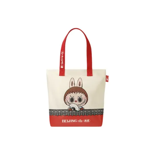 POP MART Коллаборация Edition Полиэтилен Тоут Сумка Сумка для покупок Сумка Сумка через плечо Женская Белая и Красная