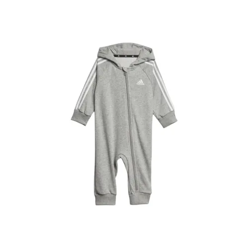 Adidas Комбинезон Essentials 3 Stripes French Terry Слитный костюм для детей серый 3-7 лет