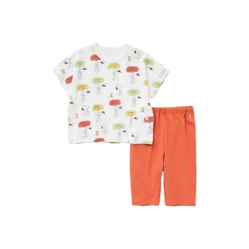 UNIQLO Пижамный комплект для малыша оранжевого и желтого цвета