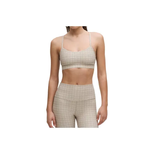 lululemon Flow YNulu Бюстгальтер Спортивное белье Женские 1 Пачка Glossy Mesh Светлый Айвори