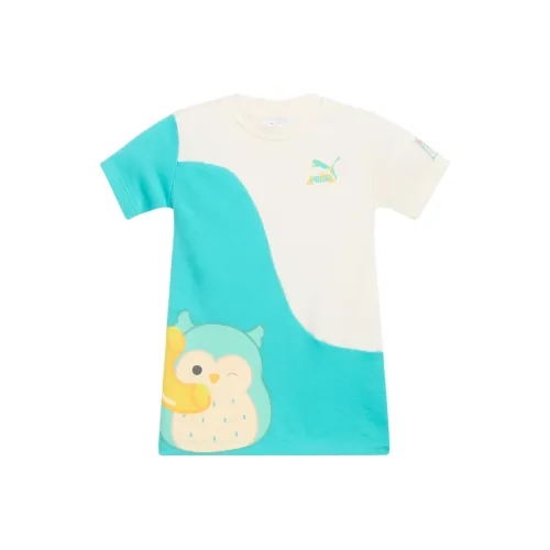 PUMA x SQUISHMALLOWS Колорблок Платье Теплый Белый Дети Возраст 3-7 Лет