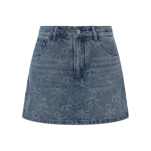 d'zzit Джинсовые короткие юбки Женские Blue