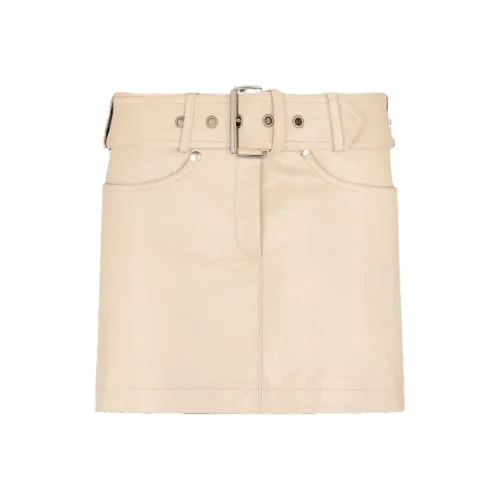 TOM FORD Экрю Женские Кожаные Короткие Юбки