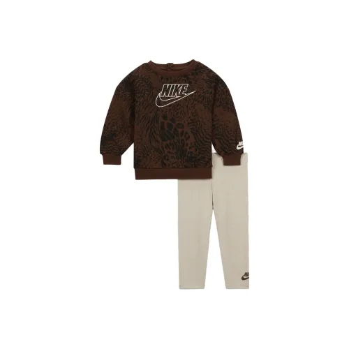 Nike Коричневый + Сливочный Малыш Комбинезоны Ползунки