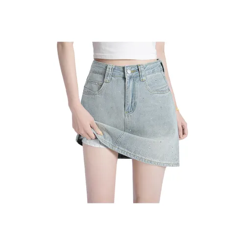 Cypress House Джинсовые короткие юбки Женские Винтажный светло-голубой
