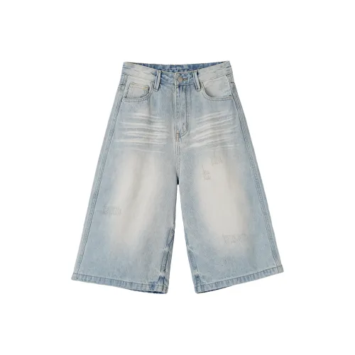 SHIJI Джинсовые шорты Женские YC8336 Светло-синие Капри Штаны