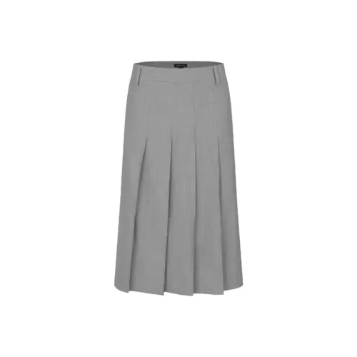 URBAN REVIVO Повседневный Длинный Юбка Женская Холодный Серый
