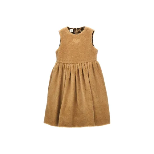 FENDI Бежевые Платья для Детей