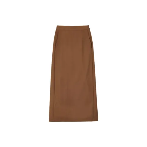 Graphpaper SS25 Повседневный Длинный Юбка Женские Коричневый