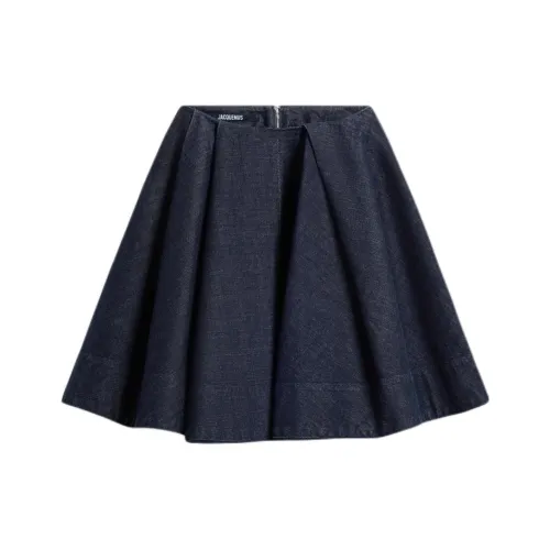 Jacquemus SS25 Расклешенный Деним Юбка Джинсовые короткие юбки Женские Темный Темно-синий Темно-морской синий