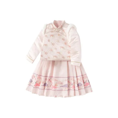 Balabala Ханьфу Красный тон Дети Возраст 3-7 лет