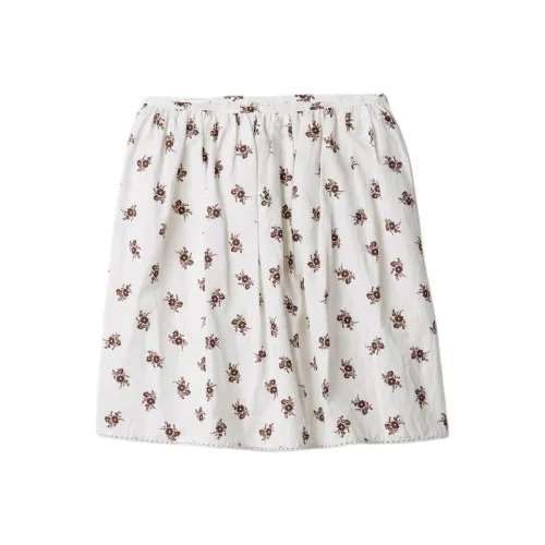 MIU MIU SS25 Повседневный Длинный Юбка Женская Белая