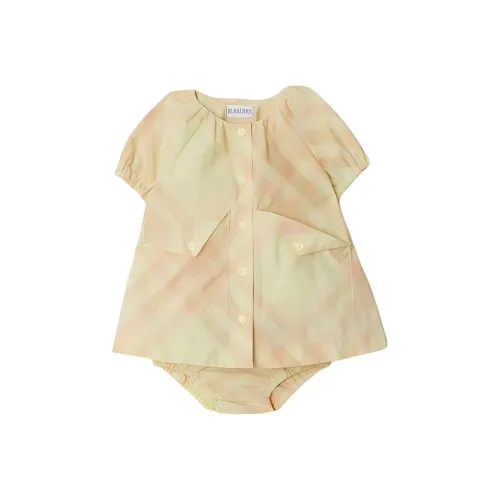 Burberry Платье Напиточный Желтый Infant и Toddler