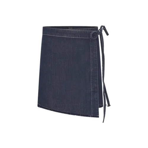 URBAN REVIVO Джинсовые короткие юбки Женские Синие