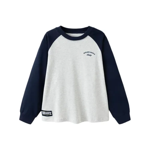 Balabala Серый Синий Тон Школьная Рубашка T