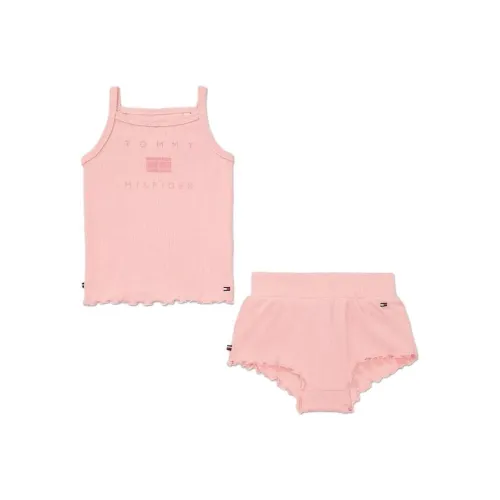 Tommy Hilfiger Детская одежда FW23 Ribbed Tank And Short Set Broadway Pink Set Baby Pink