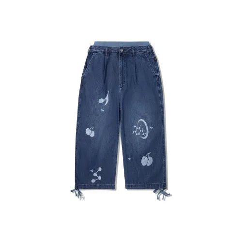 LINING x ANB Джинсовые шорты Женские Темно-синий деним