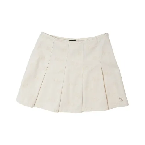 Mlb Base Logo New York Yankees Джинсовые короткие юбки Женские Темный крем