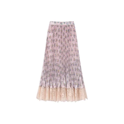 UOOYAA Повседневный длинный юбка женский с принтом