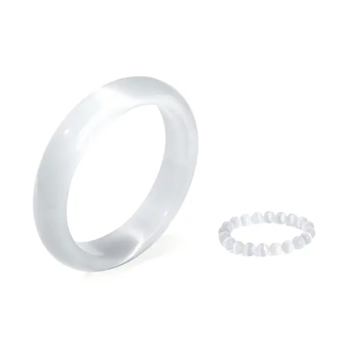 FUYUNJIN Стекло Кошачий глаз Нефритовые браслеты Женские