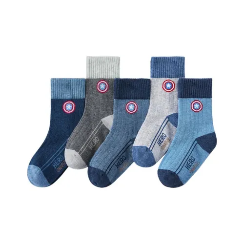 disney x MANWEI LIANMINGKUAN Носки 5 пар Капитан Америка Дети 3-7 лет