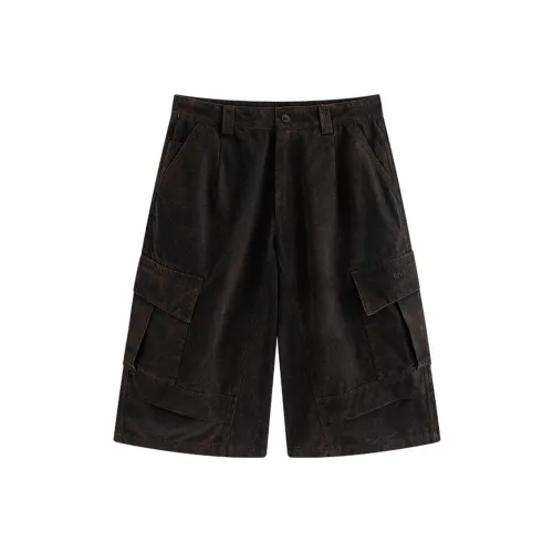 ENSHADOWER Черно-коричневые унисекс шорты карго