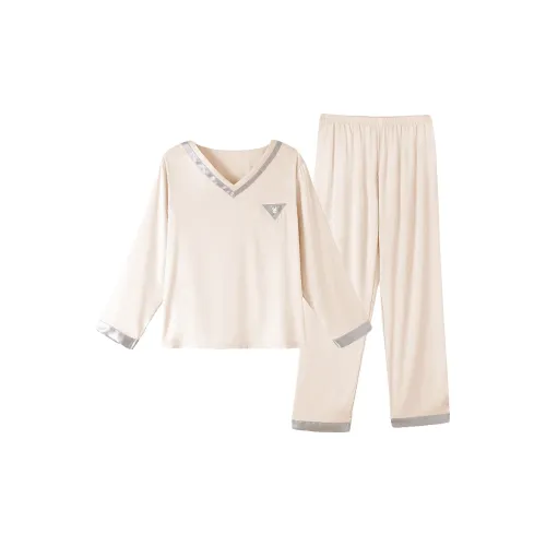 XIPOPIN Бежево-абрикосовый [с Bust Набивка] Женские Пижамные комплекты