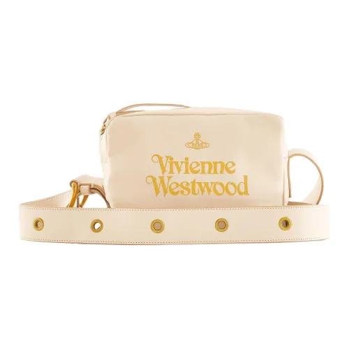Vivienne Westwood Leather Camera Bag Shoulder Bag Unisex Beige