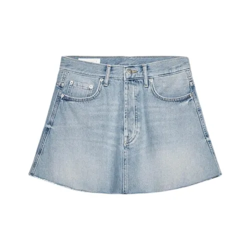 ZARA Trf Джинсовые короткие юбки Женские Светло-синий