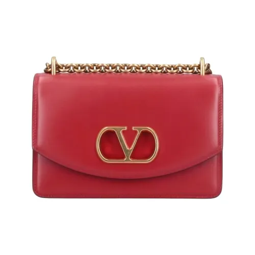 Valentino Garavani Яркий Телячья кожа Плечевая сумка Маленькая Женская Красная