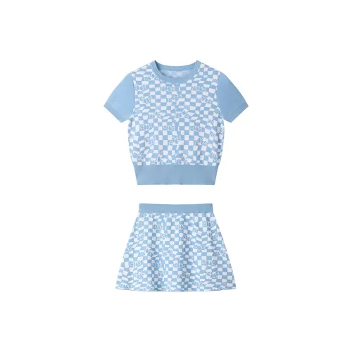 ELLE KIDS Синий с коротким рукавом + юбка Комплекты с юбкой для детей