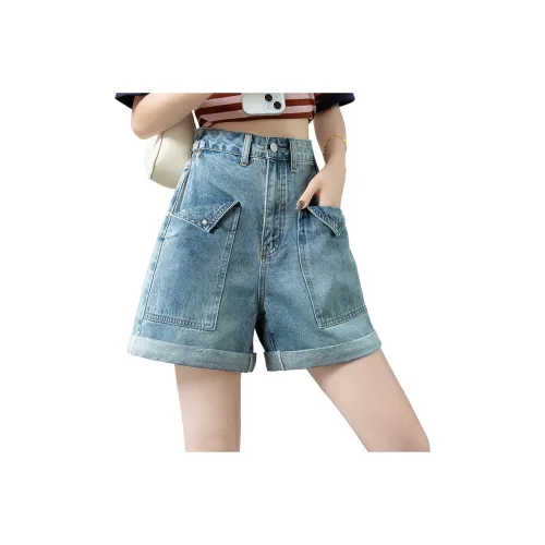 Cypress House Джинсовые шорты Женские Светло-серый синий