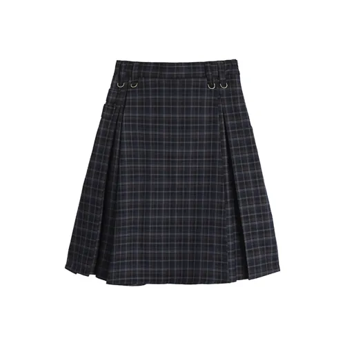 COVER TIME Повседневный Длинный Юбка Женские Темно-синий