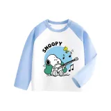 [Реглан с длинным рукавом] Белый и синий Haystack Nubby