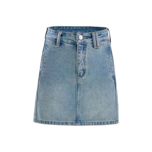 Wen Shan Джинсовые короткие юбки Женские Винтажный синий