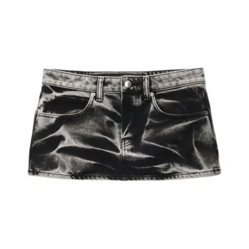 Alexander Wang FW24 Джинсовые короткие юбки Женские Черный