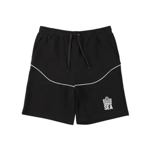 Wind And Sea Admiral Collaboration Черные Унисекс Спортивные шорты