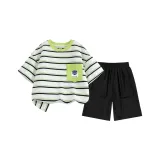 Зеленый/Круглый Смайлик Карман K-Черный/Однотонный