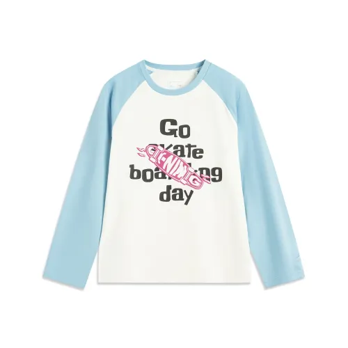 LINING YOUNG Sports Life Collection Т-рубашка Туманно-белый Небесно-голубой Детская