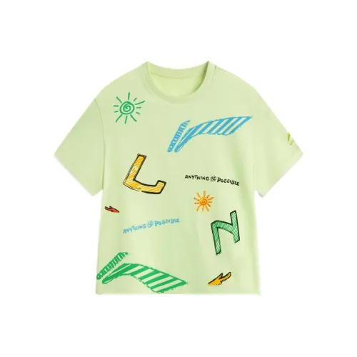 LINING YOUNG Sports Life Collection Т-рубашка Эльфийский зеленый для детей 3-7 лет