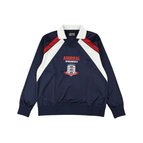 Wind And Sea Admiral Collaboration Морской синий Унисекс Поло