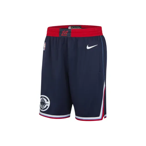 nike LA Clippers DRI Форма NBA FW24 2024 25 Swingman Icon Edition Шорты Подростки Коллегиальный морской синий Белый