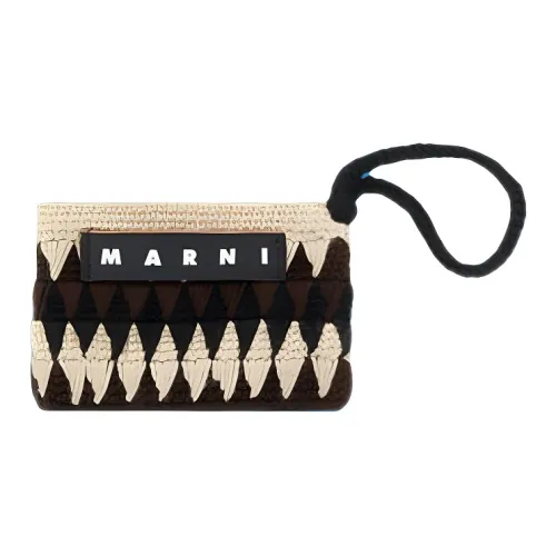 MARNI Акриловая трикотажная ткань клатч мини женский кофе