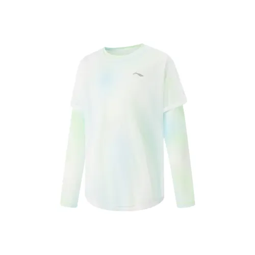 LINING YOUNG Комплексная физическая подготовка T-Рубашка SS25 Стандартный Белый Энергия Градиент Цвет Точка Энергичный Зеленый