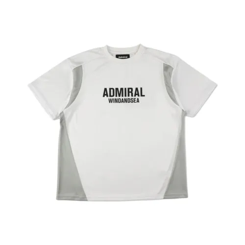 Wind And Sea Admiral Collaboration Белая Унисекс Футболка